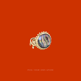 Lumi Ring with Magical Abalone Crystal (Large) in Gold Plated Brass