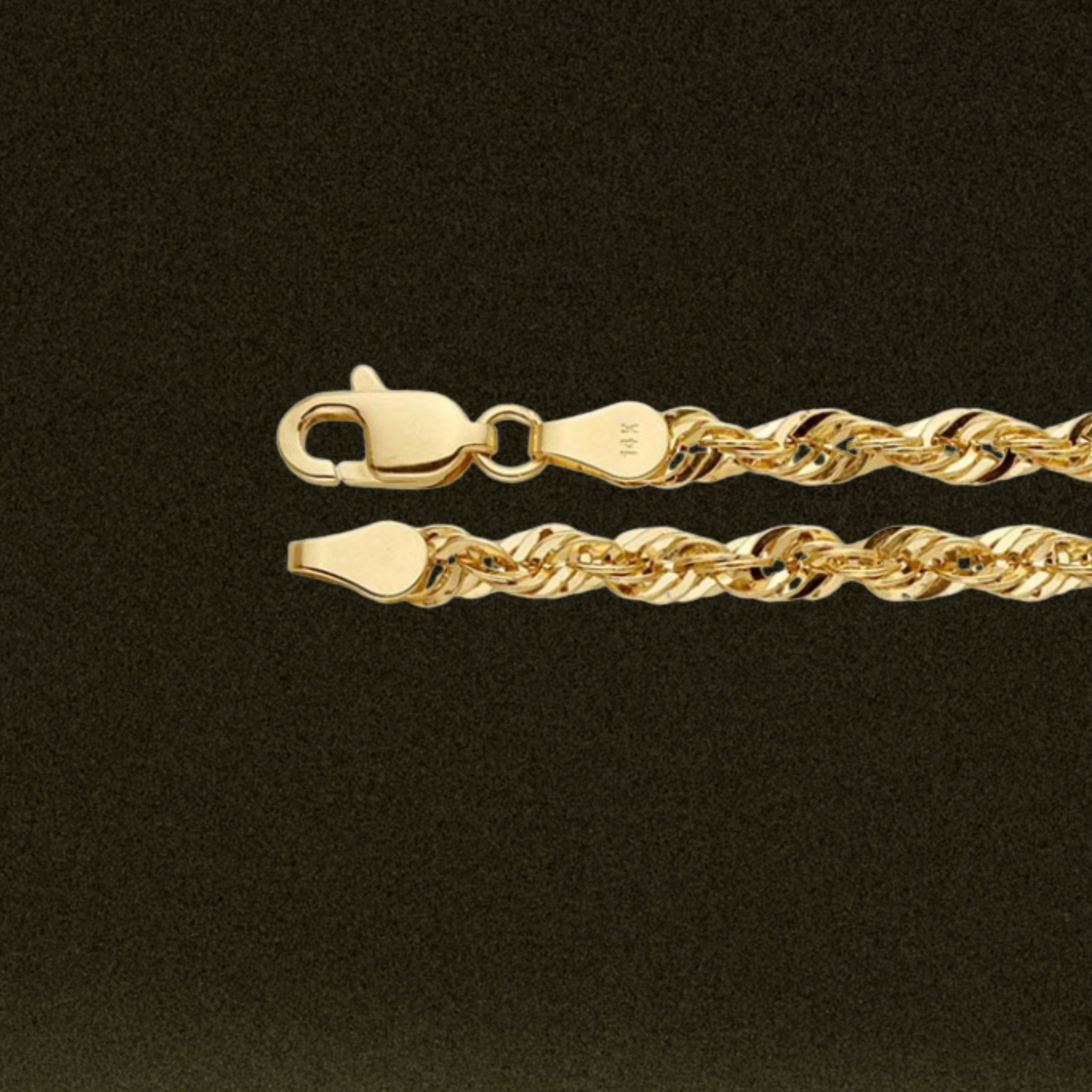 14K Yellow Gold Diamond-Cut Rope Chain