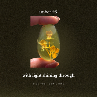 Amber Love Pendant - Pick Your Own Stone in Solid 14k Gold
