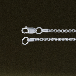 Solid Sterling Silver Rounded Box Chain