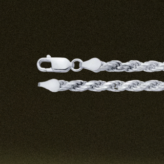 Solid Sterling Silver Diamond-Cut French Rope Chain